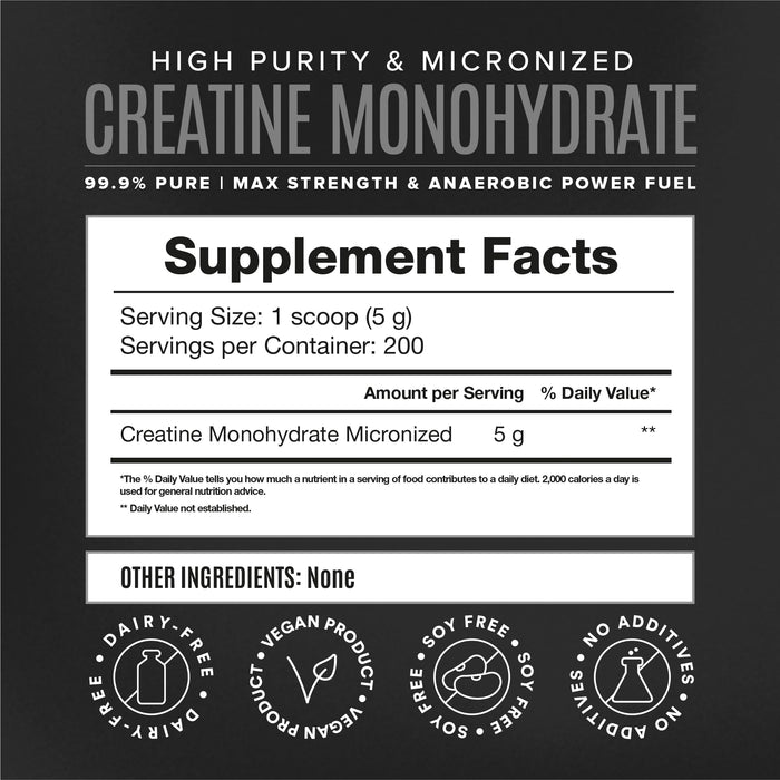 High-Purity Micronized Creatine Monohydrate - 2.2lbs