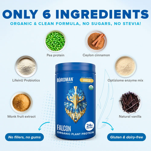 Falcon Protein Plant-Based Protein Powder - Vanilla Flavor -  1.32lbs