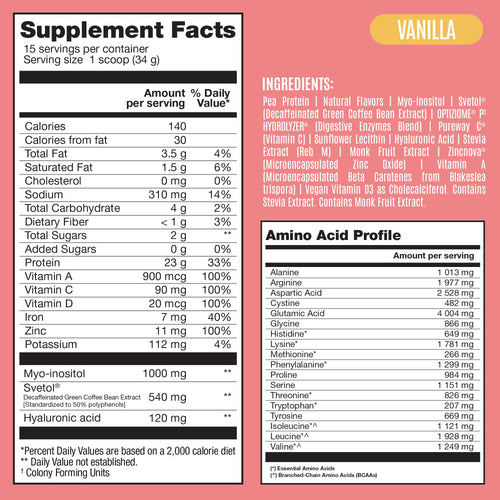 Fitmingo Plant Based Protein Powder - Vanilla Flavor - 1.12lbs