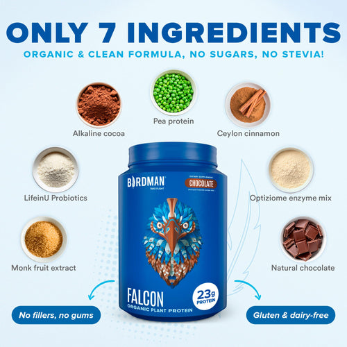 Falcon Protein Plant-Based Protein Powder - Chocolate Flavor -  2.64lbs