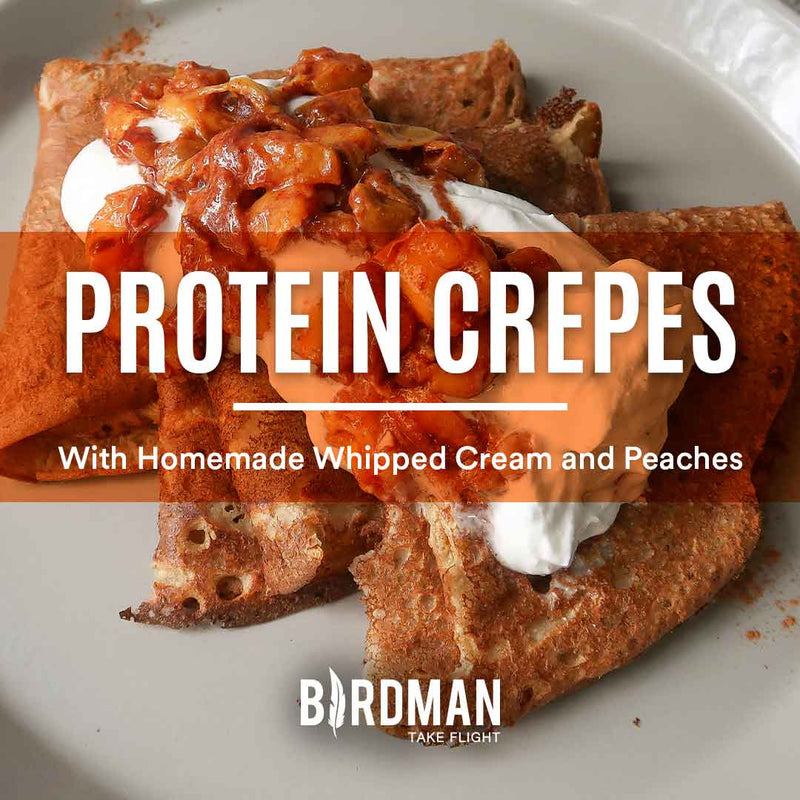 Crepes with Homemade Whipped Cream and Peaches