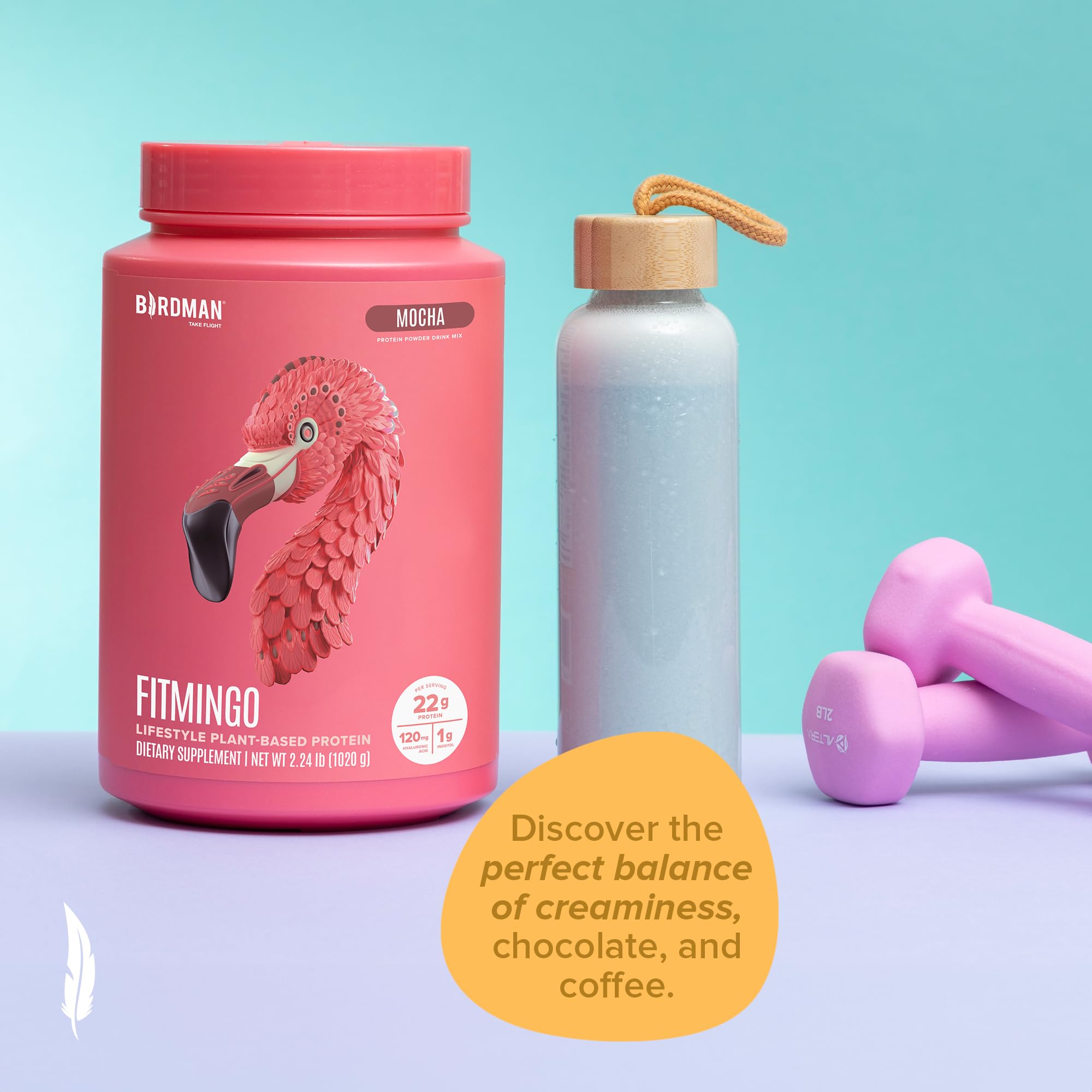 Fitmingo Plant Based Protein Powder - Mocha Flavor - 2.24lbs