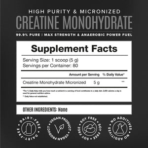 High-Purity Micronized Creatine Monohydrate - 0.8lbs
