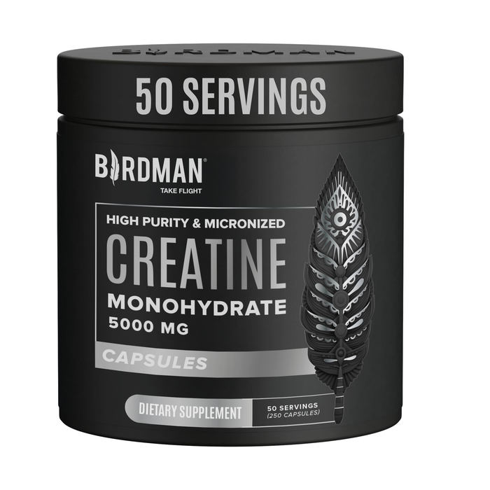 High-Purity Micronized Creatine Monohydrate in Capsules - 250 Capsules