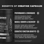 Monohidrato de creatina micronizado de alta pureza en cápsulas - 125 cápsulas 