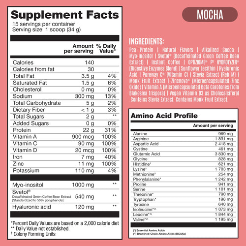 Fitmingo Plant Based Protein Powder - Mocha Flavor - 1.12lbs