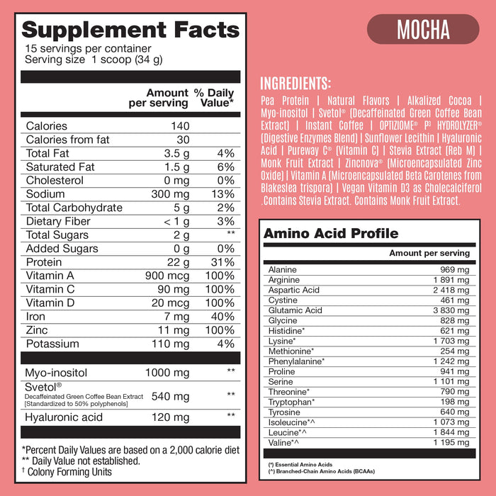 Fitmingo Plant Based Protein Powder - Mocha Flavor - 1.12lbs