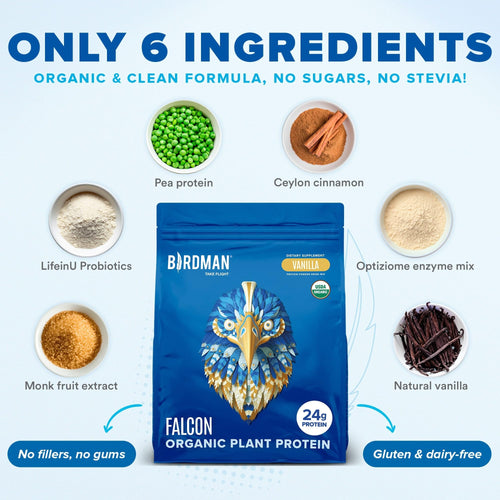Falcon Protein Plant-Based Protein Powder - Vanilla Flavor -  3.9lbs