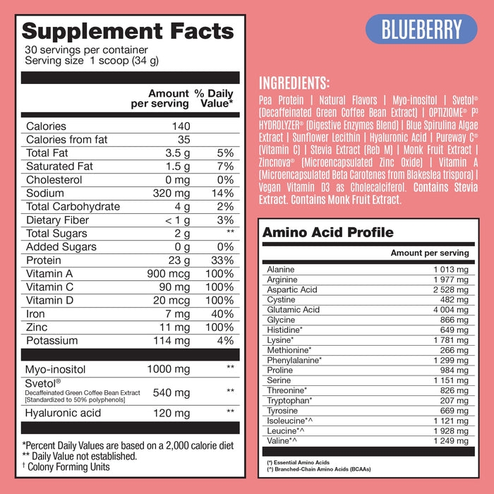 Fitmingo Plant Based Protein Powder - Blueberry Flavor - 2.24lbs