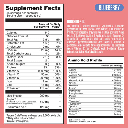 Fitmingo Plant Based Protein Powder - Blueberry Flavor - 1.12lbs