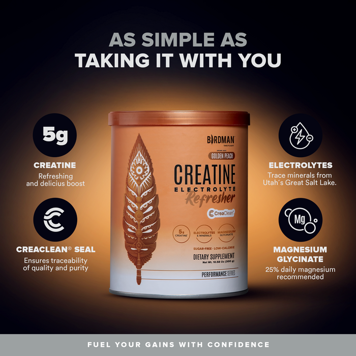 Refrescante de Creatina - Monohidrato de Creatina + Electrolitos + Magnesio - Melocotón Dorado - 0.66 lb 