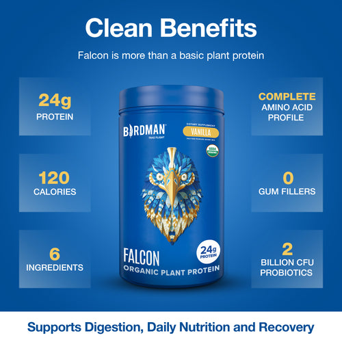 Falcon Protein Plant-Based Protein Powder - Vanilla Flavor -  1.32lbs